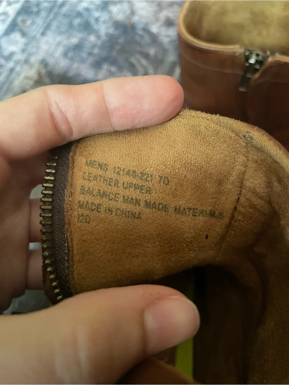 Florsheim midtown zipper cognac plain toe boots men’s size 7D